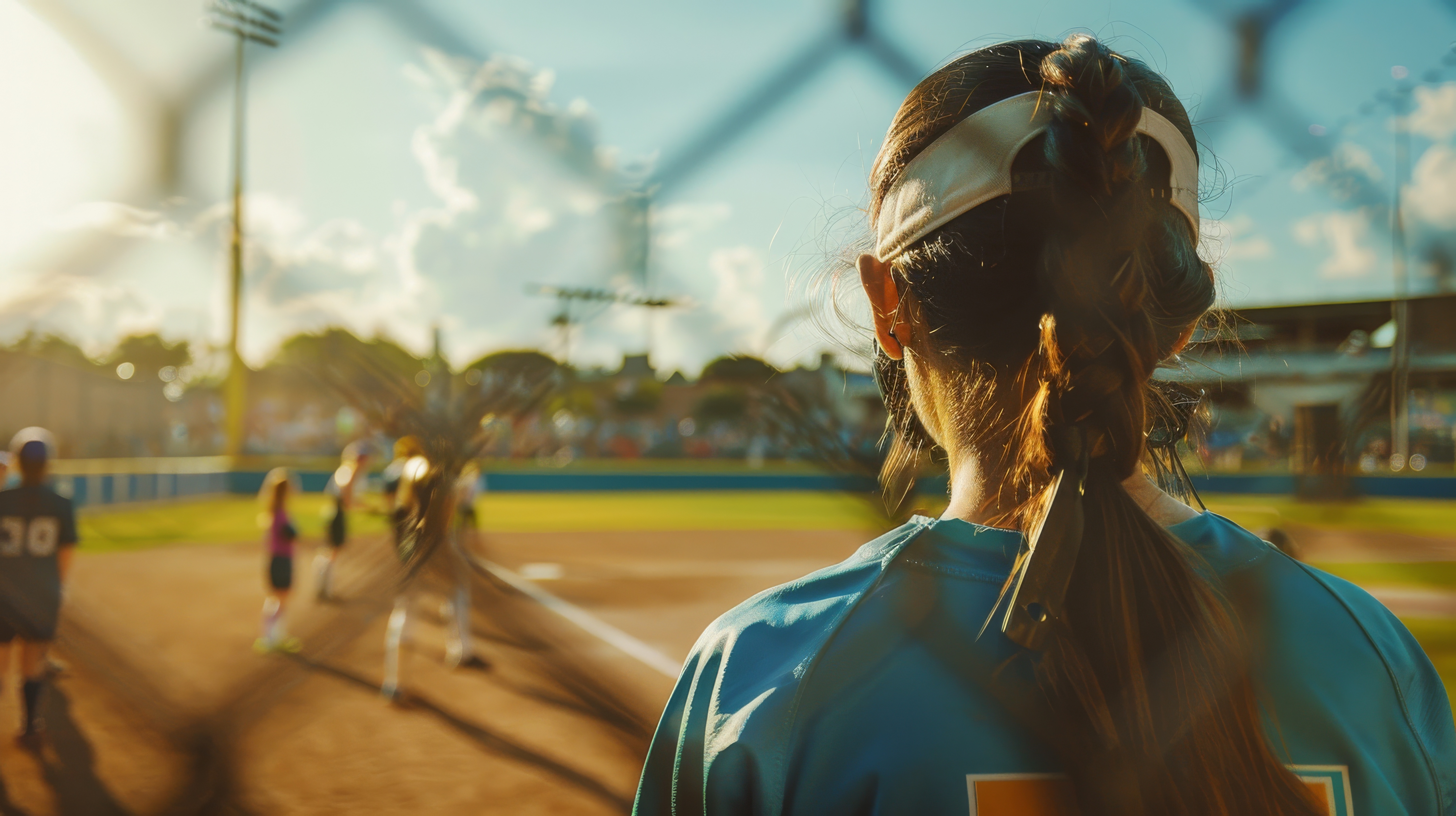 girl waiting to bat for softball